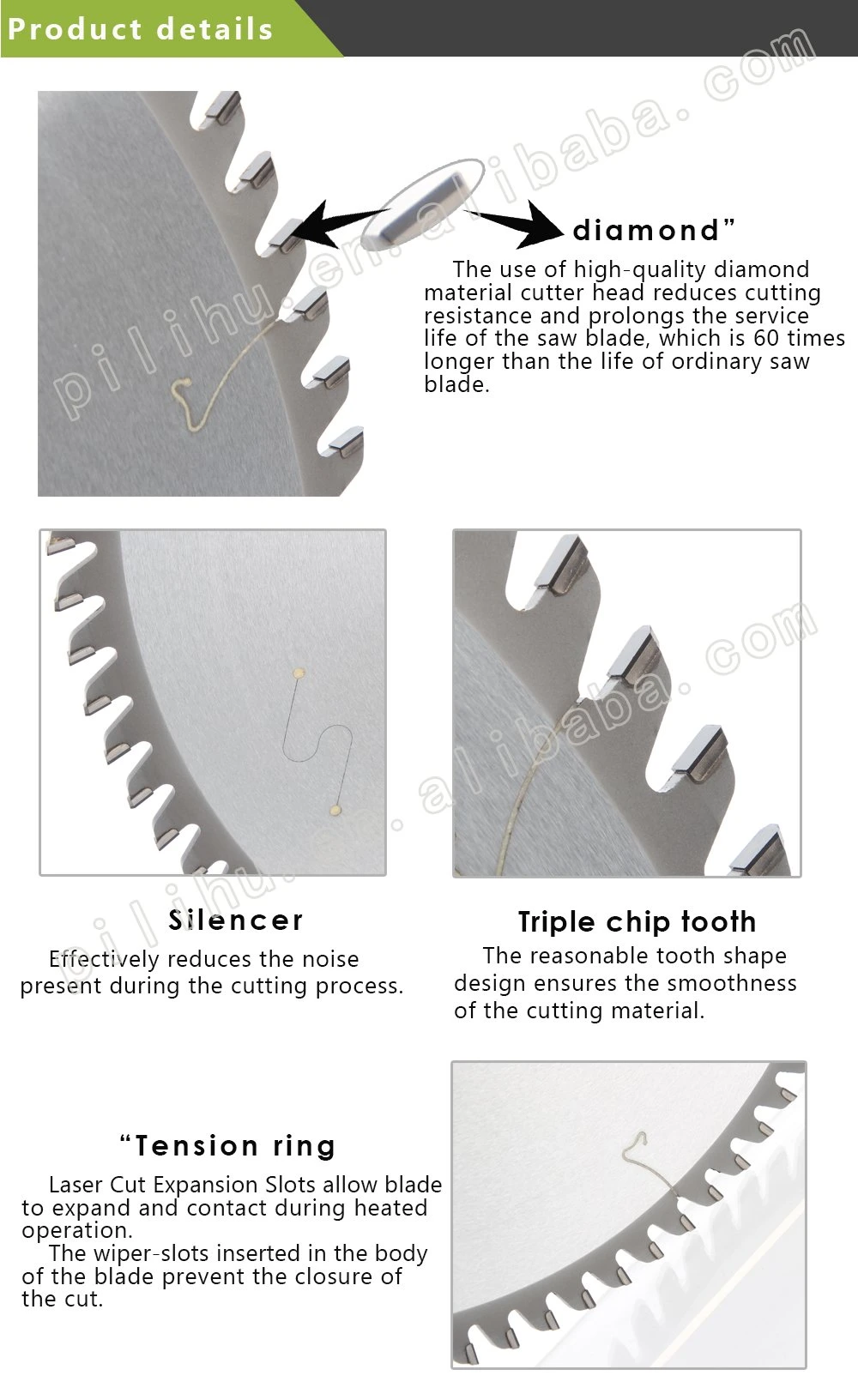 350mm Reciprocating PCD Saw Blade for Cutting Wood Furniture Decoration